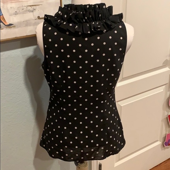 Spense B&W Polka Dot Blouse • Sz S - Picture 5 of 11